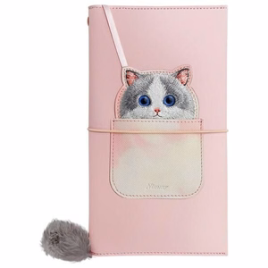 NIMMY komplekts 2in1 piezīmju grāmatiņa + pildspalva BIG EYED PET 2.0 Kaķis rozā