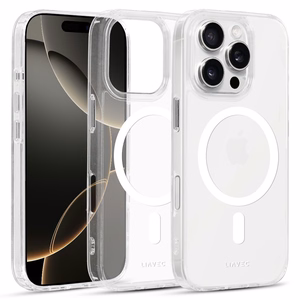 Liavec Spīdīgs Magnētiskais Caurspīdīgs viedtālruņa apvalks Iphone 16 Pro Max balta