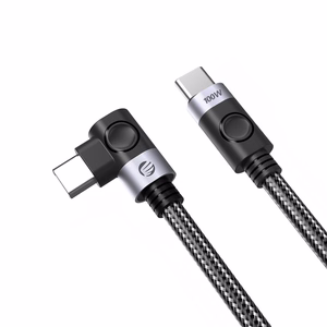 Orico C2C leņķa USB-C–USB-C PD, 100 W kabelis, 0,5 m – melns