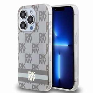 DKNY IML Checkered Mono Pattern & Printed Stripes MagSafe чехол для iPhone 13 Pro / 13 - бежевый