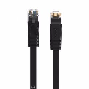 Orico PUG-C6B CAT6 1000Mbps RJ45 Ethernet tīkla kabelis, plakans LAN, 3m - melns