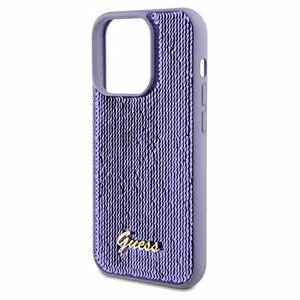 Guess Sequin Script Metal viedtālruņa apvalks iPhone 14 Pro - violeta