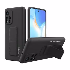 Wozinsky silikona apvalks ar statīvu (Xiaomi Redmi Note 11S / Note 11) - melns