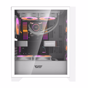 Darkflash DRX70 MESH datora korpuss (balts) + 4 RGB ventilatori