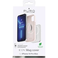 Puro Icon Mag MagSafe Silikona apvalks iPhone 14 Pro Max - rozā