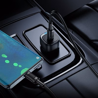 Borofone Auto lādētājs BZ34A Cloud - C tipa - PD 20W ar C tipa lādētāju uz C tipa lādētāju, balts