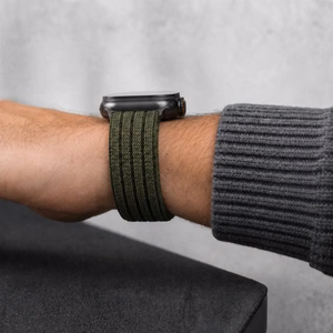 Tech-Protect Nylon Sport neilona sporta siksniņa Apple Watch 44 / 45 / 46 / 49 mm, tumši zaļa