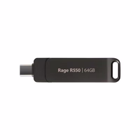 Flashdrive PATRIOT Rage R550 64GB 100 MB/S USB A+C Swivel Design (PE64GR550DSAD) melns