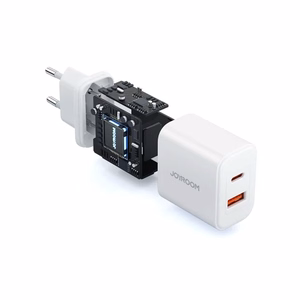 Lādētājs Joyroom JR-TCF05 balts 20W (1xPD 1xQC3.0) + Type-C / Lightning 100cm kabelis