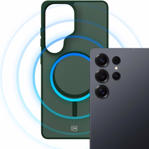 3mk Smoke MagCase priekš Samsung Galaxy S25 Ultra zaļš-caurspīdīgs