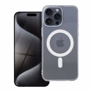 Case for iPhone 15 PRO MAX Clear Case 2mm Mag Cover compatible with MagSafe (camera protection) transparent