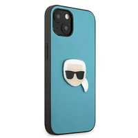 Karl Lagerfeld Ādas Ikonik Karl's Head Metāla apvalks iPhone 13 mini - zils