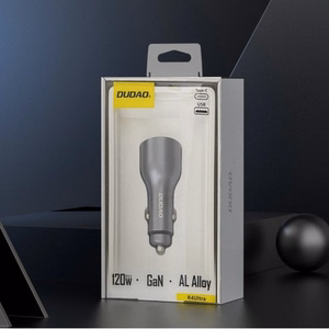 Dudao R4Ultra 120W Power Delivery Quick Charge LED Car Lādētājs USB-A USB-C - Gray