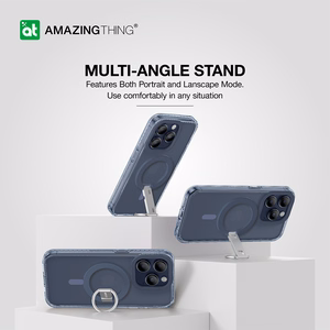 Amazing Thing Titan Pro Mag gredzena turētāja apvalks 10FT IP156.1PTRBU Iphone 15 Pro tumši zila