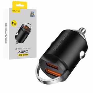 Blavec auto lādētājs BS-02B Aero - USB + Type C - QC 3.0 18W PD 30W (CCBS02BA-UCB) melns