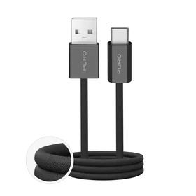 Puro Fabrik 2.0 10W pīts kabelis USB-A - USB-C 1.5m - melns
