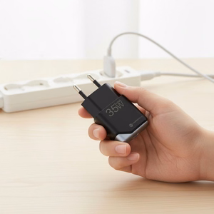 FORCELL F-ENERGY GaN III B135101-E īpaši plāns ceļojumu lādētājs 1 x Type C + USB A PD QC4.0 3A 35W melns