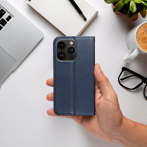 SMART MAGNETO grāmatas tipa viedtālruņa apvalks IPHONE 17, tumši zils