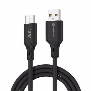 Kabelis FORCELL F-ENERGY C341 USB A uz Micro USB QC3.0 2,4A 18W Silikoninis 1 m melns (m)