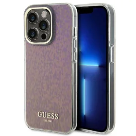 Guess GUHCP15XHDECMP iPhone 15 Pro Max 6.7" rozā/rozā cietais apvalks IML Faceted Mirror Disco Iridescent