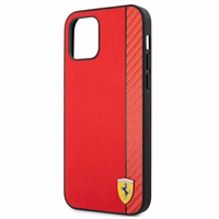 Ferrari FESAXHCP12LRE iPhone 12 Pro Max 6.7" sarkans/sarkans cietais viedtālruņa apvalks On Track Carbon Stripe