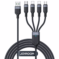 Joyroom Multi-Use Series S-A18 4in1 USB-A - USB-C / Lightning / Lightning / micro USB kabelis 1.2m – melns
