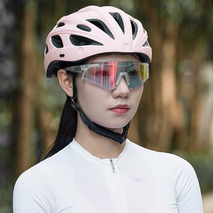 Rockbros universāla velo ķivere ar noņemamu nagu un noņemamām UV brillēm, rozā