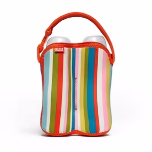 Термоизолирующая неопреновая сумка BUILT Bottle Buddy для двух бутылок, Baby Pink Stripe