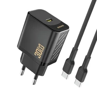 Dudao A27PCEU PD 30W GaN USB-C Wall Lādētājs with USB-C Kabelis - Melns