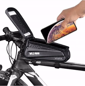 WILDMAN ceļojumu soma velosipēda rāmim ar rāvējslēdzēju, 1L, EX, melna