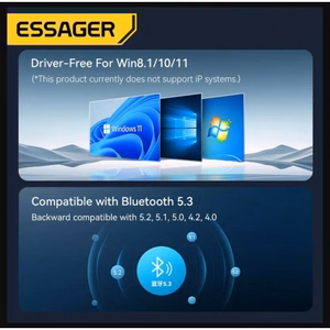 Adapteris Essager Bei melns (USB / Bluetooth 5.3)