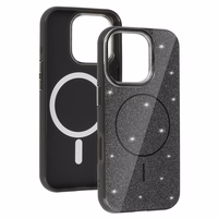 Magnētiskais Īpaši Plāns Spīdīgs viedtālruņa apvalks Iphone 15 Pro Max melna