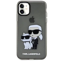 Karl Lagerfeld KLHCN61HNKCTGK iPhone 11 / Xr 6.1" melns/melns cietais apvalks Gliter Karl&Choupette