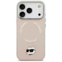 Karl Lagerfeld Choupette Pin Magnētiskais viedtālruņa apvalks iPhone 17 Pro - rozā