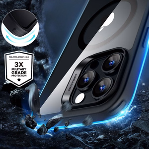 ESR Classic Hybrid Halolock Magnētiskais viedtālruņa apvalks + rūdītais stikls iPhone 16 Pro Max - caurspīdīgs ar melnu rāmi