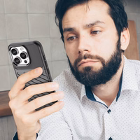 Thunder viedtālruņa apvalks iPhone 16 Pro Max silikona apvalks - melns