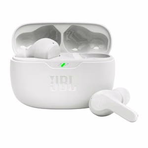 Bezvadu austiņas JBL IP54 IPX2 Wave Beam baltas
