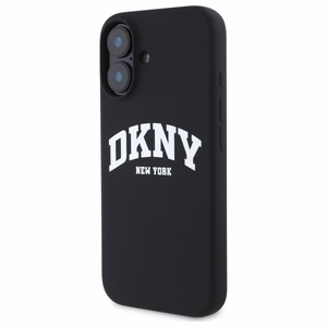 DKNY silikona balts ar logotipu Magnētiskais viedtālruņa apvalks iPhone 16 - melns