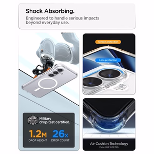 SPIGEN futrālis ULTRA HYBRID MAG saderīgs ar MagSafe priekš S26 caurspīdīgs / balts