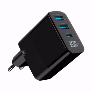 Gembird TA-UC-PDQC30LCD-BK-02 mobilās ierīces lādētājs universāls melns AC ātra uzlāde iekštelpām