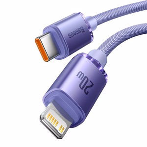 USB kabelis Baseus Crystal Shine violets Type-C / Lightning 200cm (līdz 20W)