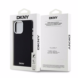 DKNY DKHMP15XSMCHLK iPhone 15 Pro Max6.7" melns maciņš Liquid Silicone Small Metal Logo MagSafe