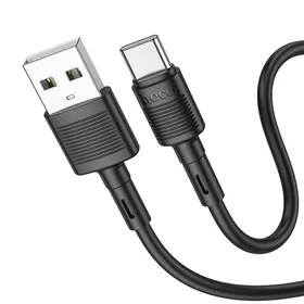 Kabelis USB A uz USB C Hoco 3A 1 m X83 melns