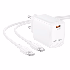 Borofone сетевое зарядное устройство BN28 Fuente - Type C - PD 30W с кабелем Type C - Type C белый