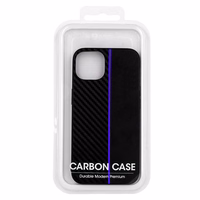 Tel Protect CARBON viedtālruņa apvalks Iphone 11 Pro melns ar zilu svītru