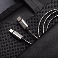 FORCELL F-ENERGY Metal C237 kabelis Type-C uz Type-C PD QC4.0 3A 60W 1 m sudrabains