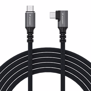 Wozinsky WPS3-UY41S USB-C Thunderbolt 4 240W 1m 4K leņķa kabelis - melns