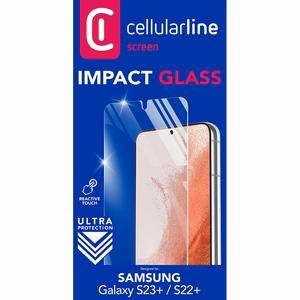 Cellularline Impact Glass rūdīta stikla ekrāna aizsargs ierīcei Samsung Galaxy S23+ / S22+