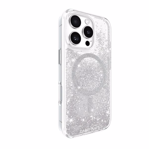 Case-Mate Waterfall MagSafe vāciņš ierīcei iPhone 16 Pro, sudraba krāsā