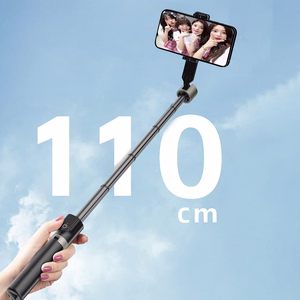 Dudao F18 selfiju nūja 1.1m ar statīvu un Bluetooth tālvadības pulti - melna